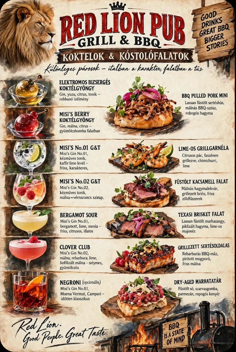Koktélok és kóstolófalatok: Misi's Gin koktélok párosítva grillfalatokkal